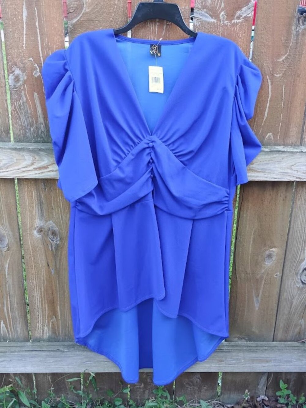 Vintage Ladies Blue Tunic Top Sz. 2X NWT
